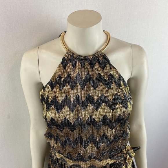 GUESS Gold Stripe Glitter Dress - Picture 3 of 10